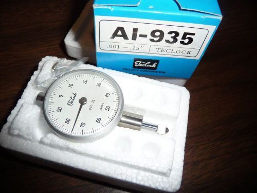 Teclock ai-935 agd dial indicator machinist inspection tool .001-.25&#034; graduation for sale