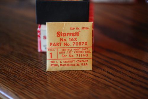 Starrett no.16x part # 7087x&#034; .120&#034; carbide ball contact point, for # 711f-g for sale