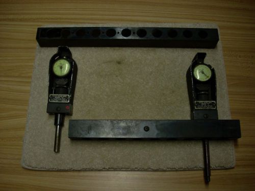 2 DAVIS MODEL V GAGE UNITS WITH DIAL INDICATORS &amp; 2 DAVIS MOUNTING PIECES
