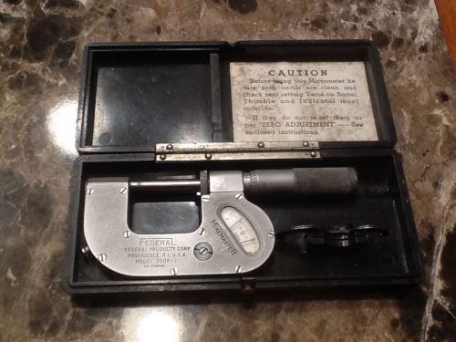 Federal Indicating Micrometer 0 - 1&#034; Model 200P-1 MIKEMASTER/Case, Free Shipping