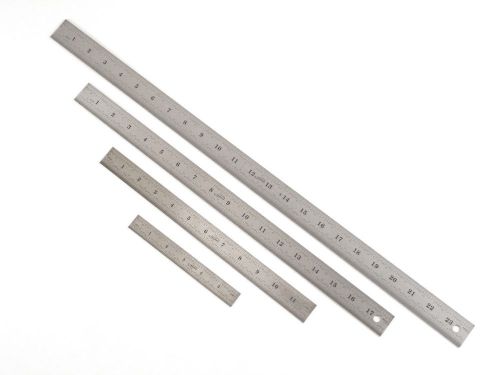 4 pc igaging 24&#034;, 18&#034;, 12&#034; &amp; 6&#034; machinist 4r ruler/rule 1/8, 1/16, 1/32, 1/64 for sale
