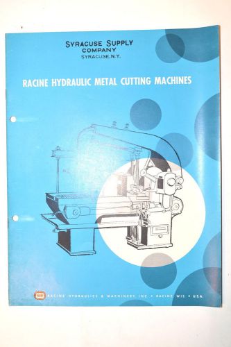 Racine hydraulic metal cutting machines catalog power hacksaw #rr551 for sale