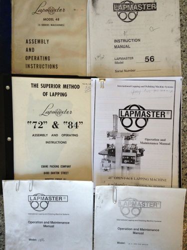 Lapmaster Lapping Machine Manuals