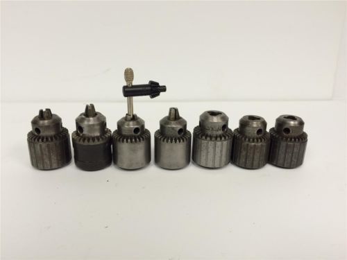 Jacobs usa mixed lot of used smaller size drill chucks 1/4&#034; 5/16&#034; 3/8&#034; 7b 7ba 30 for sale