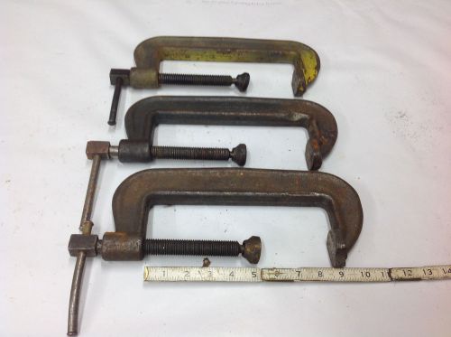 (3) Wilton 108  C-Clamp Short Spindle  3-1/2&#034; to 8&#034; Opening  USED lot#2