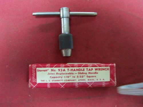 Starrett #93A T-handle Tap Wrench W/Box: