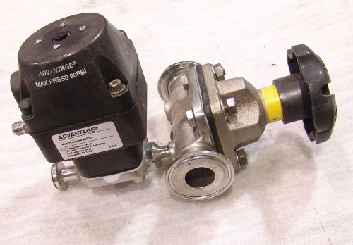 Diaphragm valve 1&#034; tri-clover fittings w/ draw down port