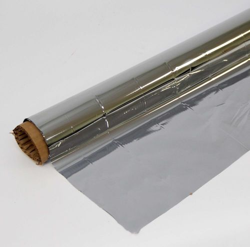 Silver reflective Mylar metalized semi transparent plastic film 1 Mil 36&#034; 50ft