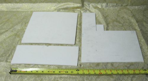 Lot of 3 Sheets: 1/4&#034; White Teflon Plastic PTFE 10.5 x 11, 12 x 3.75 &amp; 11 x 8