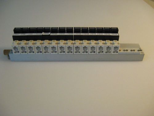 (hd) smc 7&#034; long rack of 14 vq110y-5l0 pneumatic valves for sale
