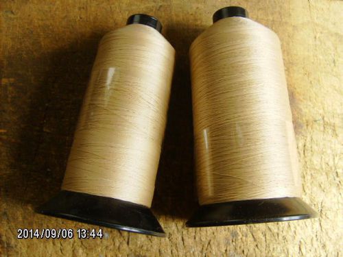 (2) partial cones a&amp;e bonded nylon thread t-90 #492 tan for sale
