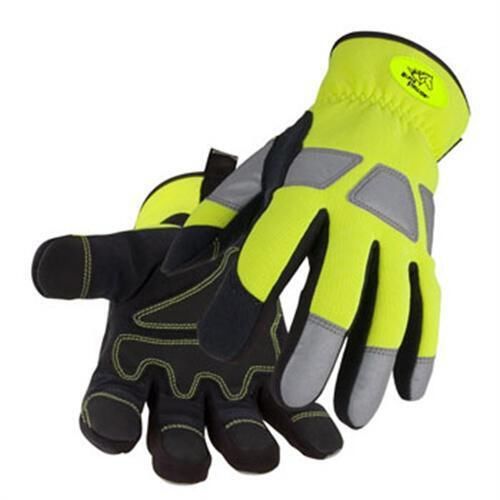 Revco ToolHandz 98HV Hi-Vis Syn. Leather/Spandex Mechanic&#039;s Gloves, X-Large
