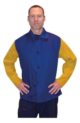 Tillman 9230 36&#034; 9 oz. Blue FR Cotton/Leather Welding Jacket, X-Large