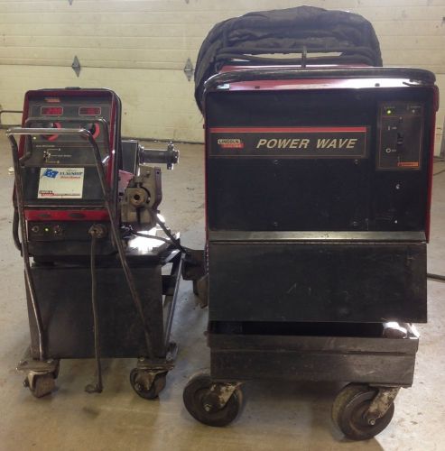 Lincoln power wave 455 w/ power feeder pulse mig multi process welder for sale