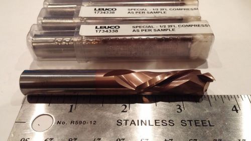 Leuco 1/2&#034; Solid Carbide 2FL Double Comp Spiral Router Bit 1734338 Made in USA