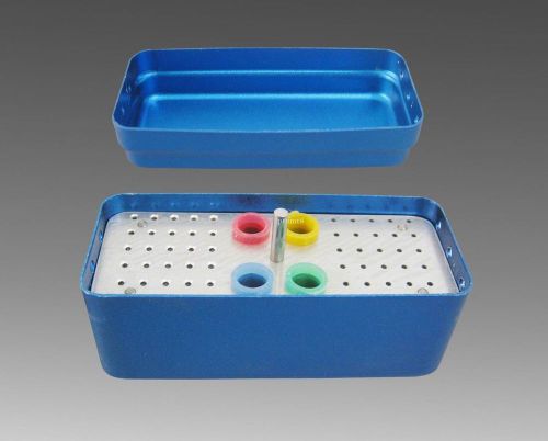 10pcs 60-holes bur disinfection box high temperature and pressure-dual core blue for sale