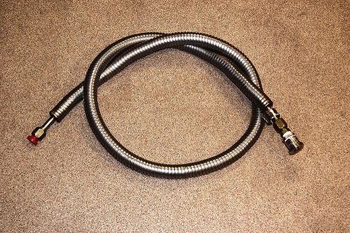 Cryogenic hose 7 ft w/ #8 jic fittings stainless steel cryo transfer vacuum hose for sale