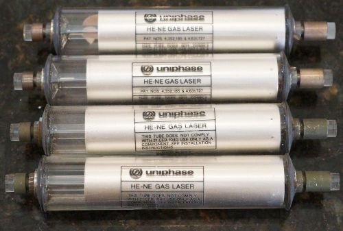 4 uniphase Helium Neon Laser Tubes tube 1mw .95-1.11 lab grade Science Item lot