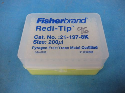Fisherbrand Redi-Tip Pipet 21-197-8K Box of 96, 200ul