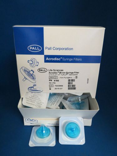 Pall acrodisc syringe filters 0.2um ht tuffryn membrane 25mm # 4192 pk/50 for sale