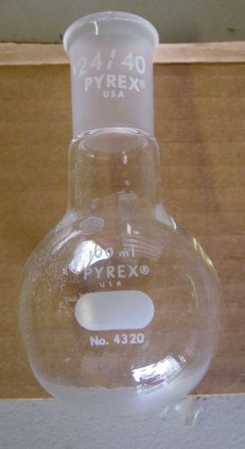 Glass round bottom boiling flask - 24-40 - pyrex usa - no. 4320 - 100ml for sale