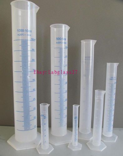 Measuring Cylinder  1000 ML with Spout, Plastic( BLUE Graduation Line)