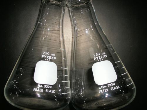 PYREX CHEMISTRY 250ml  GLASS FILTER FLASK No. 5320 (X2)