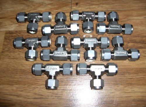 (10) NEW Swagelok Stainless Steel Union Tee Tube Fittings SS-600-3