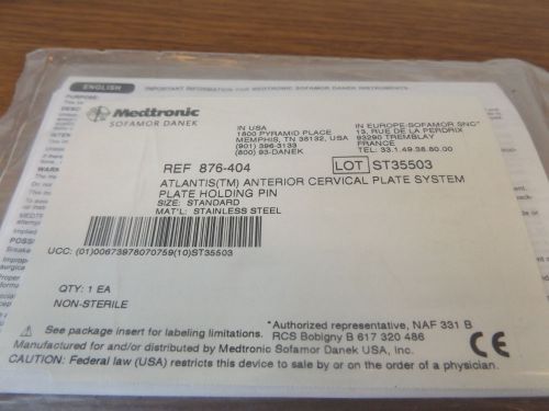 Medtronic 876-404 Atlantis Anterior Cervical Plate System Holding pin