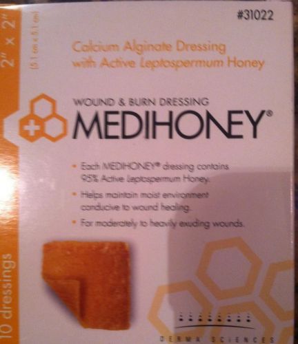 MEDIHONEY Calcium Alginate Wound And Burn Dressing, 2&#034; x 2&#034;, Box of 10
