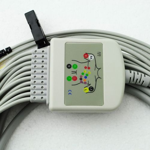 Nihon Kohden 10-Lead Shielded EKG Cable Banana 4.0 15 pins connector,K113B