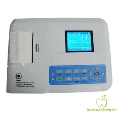#903BS Portable Digital 3-channel Electrocardiograph ECG/EKG Machine+SOFTWARE