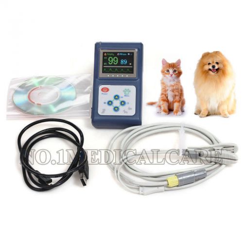 Ce fda veterinary hand-held spo2 pr patient monitor+ear tongue spo2 probe cms60d for sale