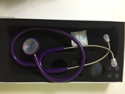 MDF MD One Stainless Steel Purple Stethoscope Model 777 Original Box Accessories