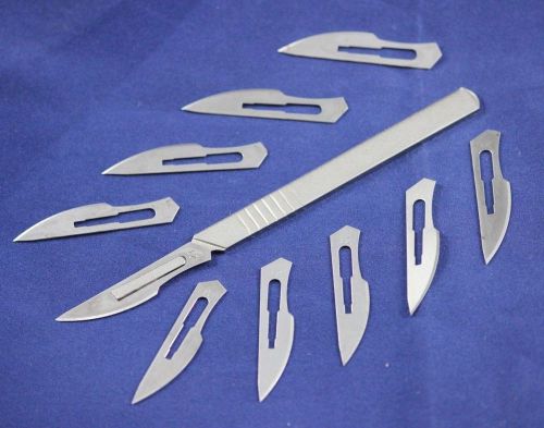 10pcs #23 Carbon Steel Surgical Scalpel Blade Graver Chisel +1pcs #23 Handle