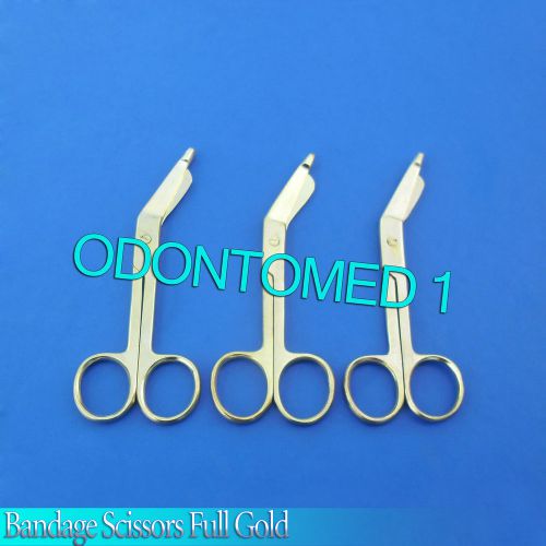 12 Lister Bandage Scissors 3.5” Gold Plated Surgical