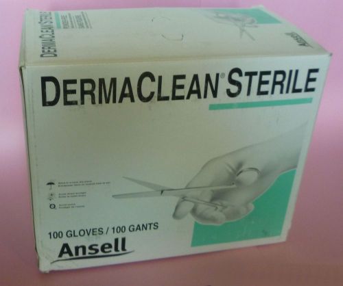 Box of 100 Ansell DermaClean Sterile Latex Powder Free Exam Gloves 3282 Medium
