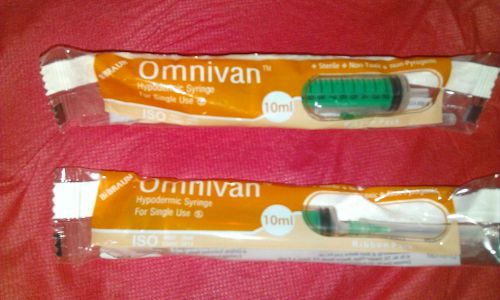 50 x  10ml syringes with sharp tip needle braun omnivan  free shipping for sale