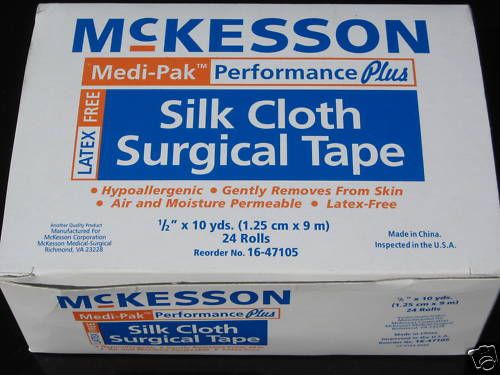3box mckesson silk cloth surgical tape 1/2&#034; x 10  72rls for sale