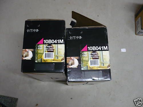 Lot of 2 new oem lexmark 10b041m  toner cartridges for sale