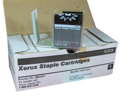 New xerox 8r2253 staple cartridge box (5) 25,200 staples for sale