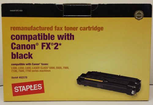 Staples 492578 Fax BlackToner Cartridge Model SFC-R20 Compatible with Canon FX 2