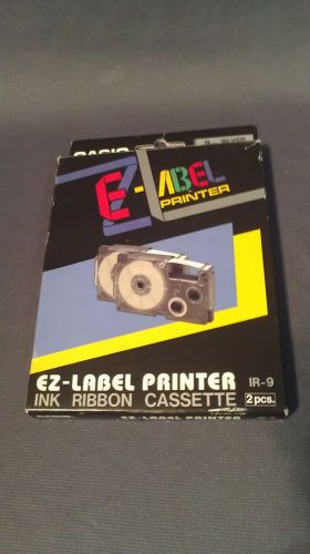 CASIO EZ-LABEL IR-9SR2W Tape Cartridge 9mm Silver tape black ink iR-9x 2 Pack