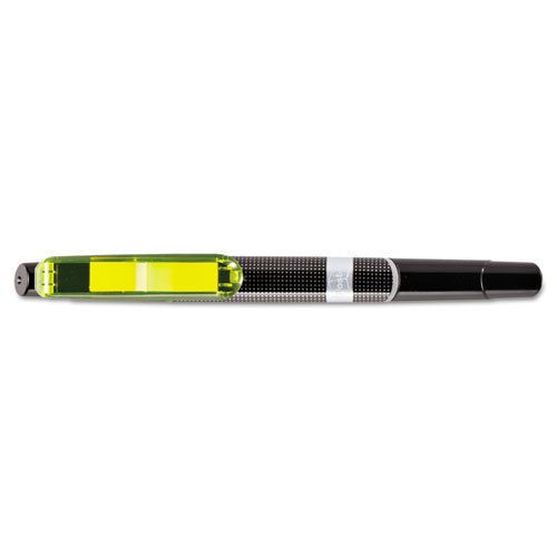 Yellow chisel highlighter w/page flags and black pen for sale