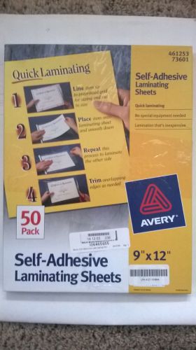 Avery Self-Adhesive Laminating Sheets, 9 x 12 Inches, Box of 50 (73601)