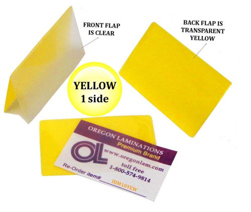 Qty 300 yellow/clear ibm card laminating pouches 2-5/16 x 3-1/4 for sale