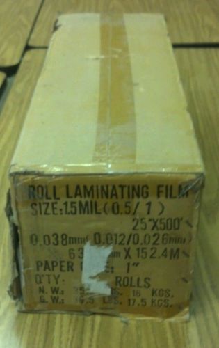 Qty 4 rolls dry-lam standard laminating film 25&#034; x 500&#039; 1.5 mil 1&#034; core for sale