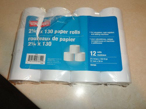 12 ROLLS OF NON THERMAL PAPER 21/4  X  130 FT.