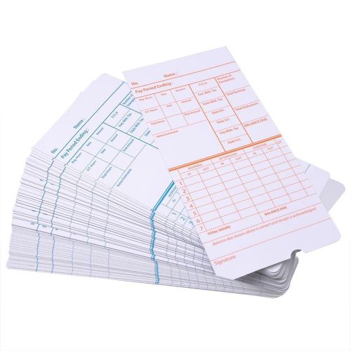 50X Weekly Time Clock Thermal Cards For Attendance Payroll Recorder Timecards