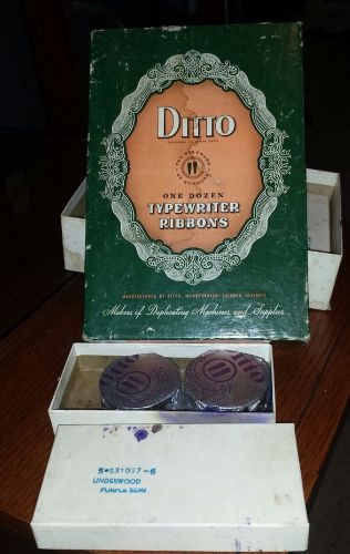 One Dozen Vintage Ditto Typewriter Ribbons Underwood Purple Semi 5-531037-6